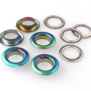 Rainbow eyelets grommets with washers 13mm Metal Grommets metal eyelets for Gift card/canvas clothes leather craft shoes purse