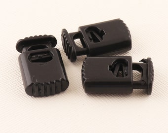24PCS Cord stopper lock end toggles with metal spring,Toggle Button Cord Lock Stopper ,Cord stopper lock end toggles with metal spring-8MM