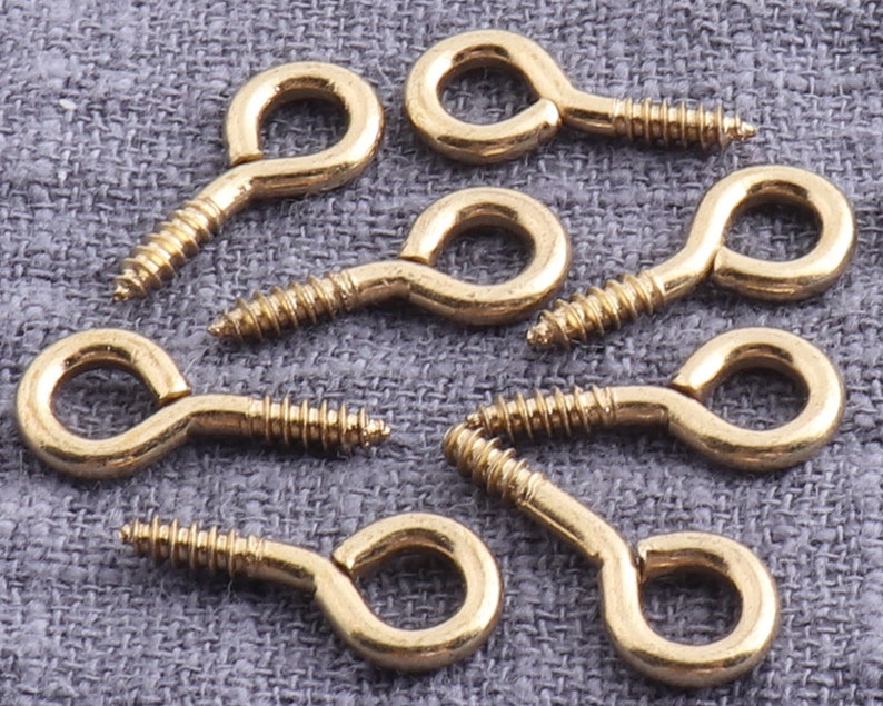 100pcs Gold / Black Mini Screw Eye Hook Bail Pins eye Etsy