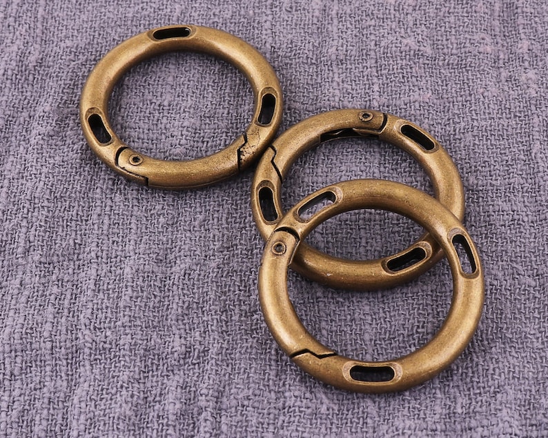 Split ring Purse strap rings 8pcs Round rings clasp ring Metal o ring 30mm Purse ring Bronze O rings Strap rings
