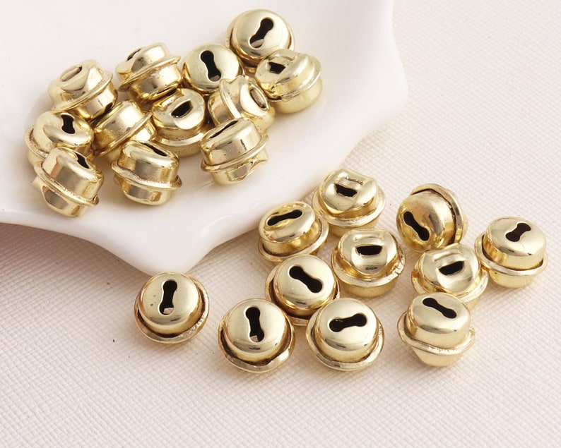 10pcs Big 20 mm light gold jingle bells Charm Christmas Pendant 10pcs Big 20 mm light gold jingle bells Charm Christmas Pendant