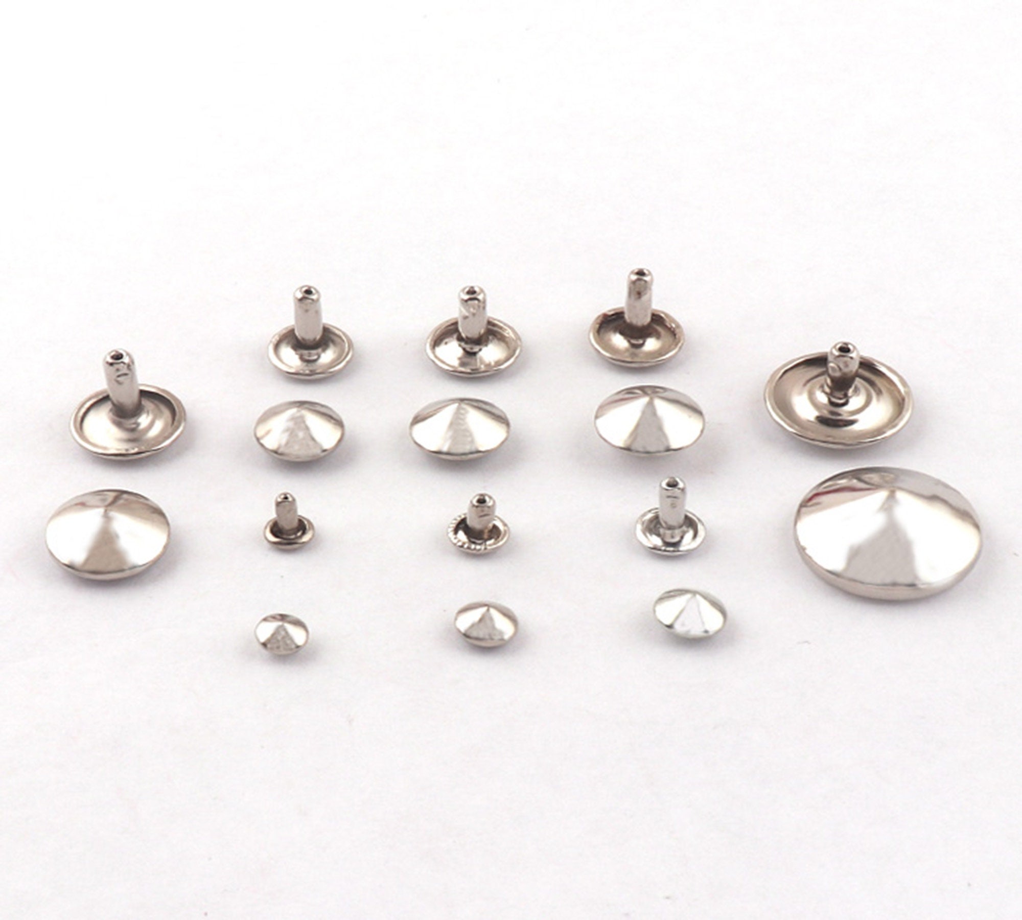 Rivet, twist-in, antique silver-plated brass, 12x6mm with 12mm flat round  and 3mm shank. Sold per pkg of (4) 2-piece sets. - Fire Mountain Gems and  Beads