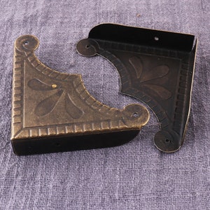 Protecteur d’angle, coin en métal 4pcs, coin décoratif 56mm, coin de boîte, coin bronze, coin de support, coin de boîte de bijoux