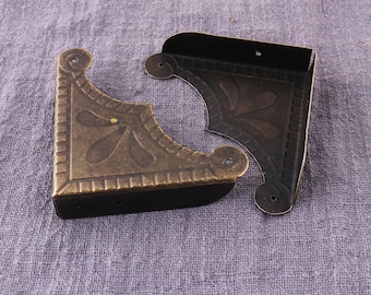 Corner protector, 4pcs Metal corner, 56mm Decorative corner, Box corner, Bronze corner, Bracket corner, Jewelry box corner