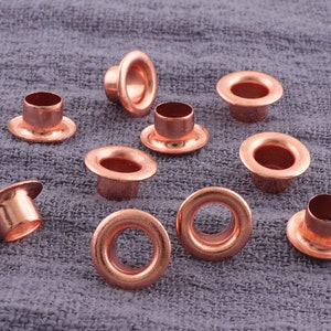 50set  Rose Gold Grommets Eyelets with Washers For Bead Cores,Round Grommet Eyelet,Small Grommet,sewing eyelets - 9mm×5mm