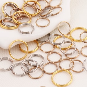 500pcs Split Rings Double loop Jump rings,Small Split Ring,7mm/8mm/10mm Bulk Jewelry Making Supplies,Keychain Split Rings