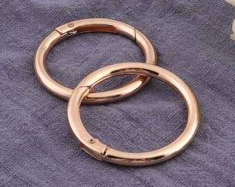 Puerta de empuje redonda, anillos de correa de la bolsa de oro, clip de presión del mosquetón, anillo de resorte ovalado, anillos ovalados O, ganchos de presión - 1-1/2" (38 mm)