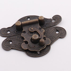 68mm Antique Bronze Latch, box latch, Jewelry Box Hasp, Rustic Iron Latch, catch lock, Trunk Hasp