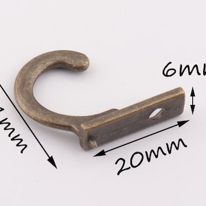 10Pcs  Small Vintage bronze Wall Hook,metal old hook,standing coat rack,Hook Rail,decorative hooks - 3/4" (20mm)