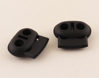Rope Buckle,Double Hole Cord Stopper,Transparent Cord Toggle Lock,Cord Toggle Lock,Cord Lock Stopper*5mm*50pcs