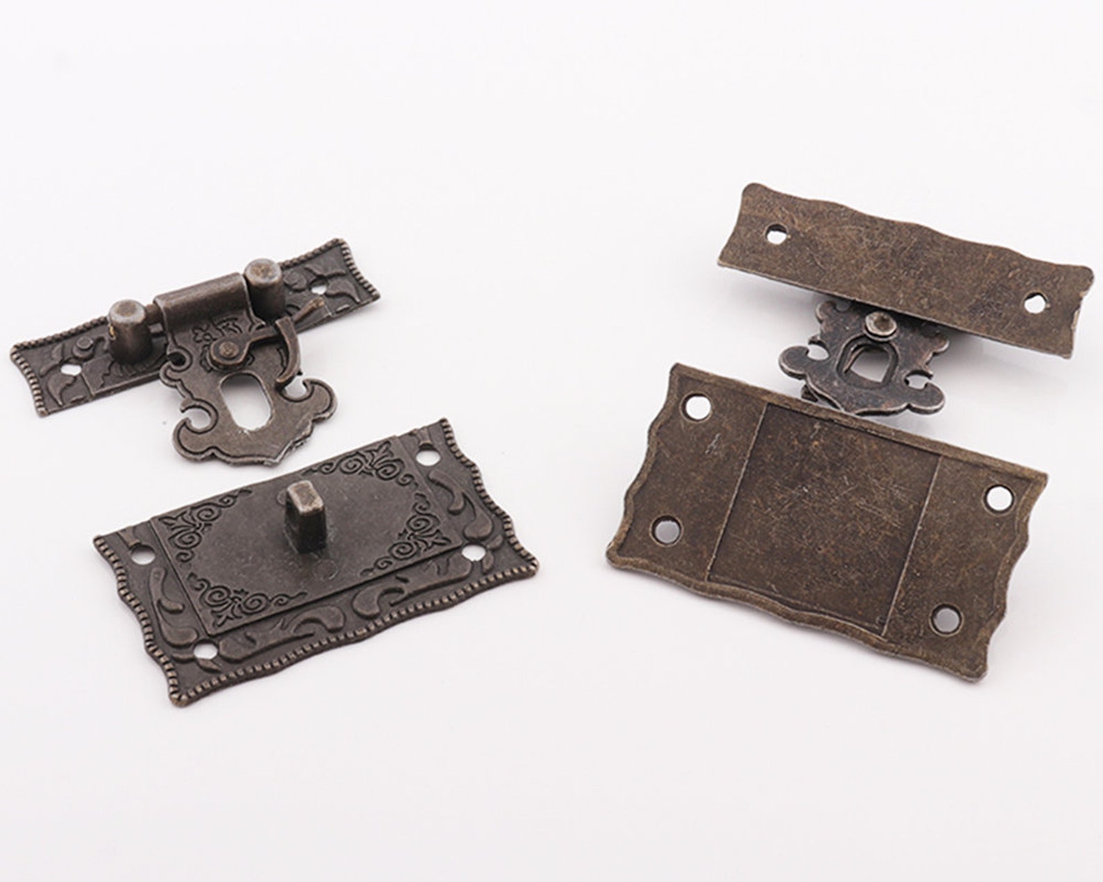 Antique Bronze Jewelry Box Latch Box Catchesbuckle Etsy