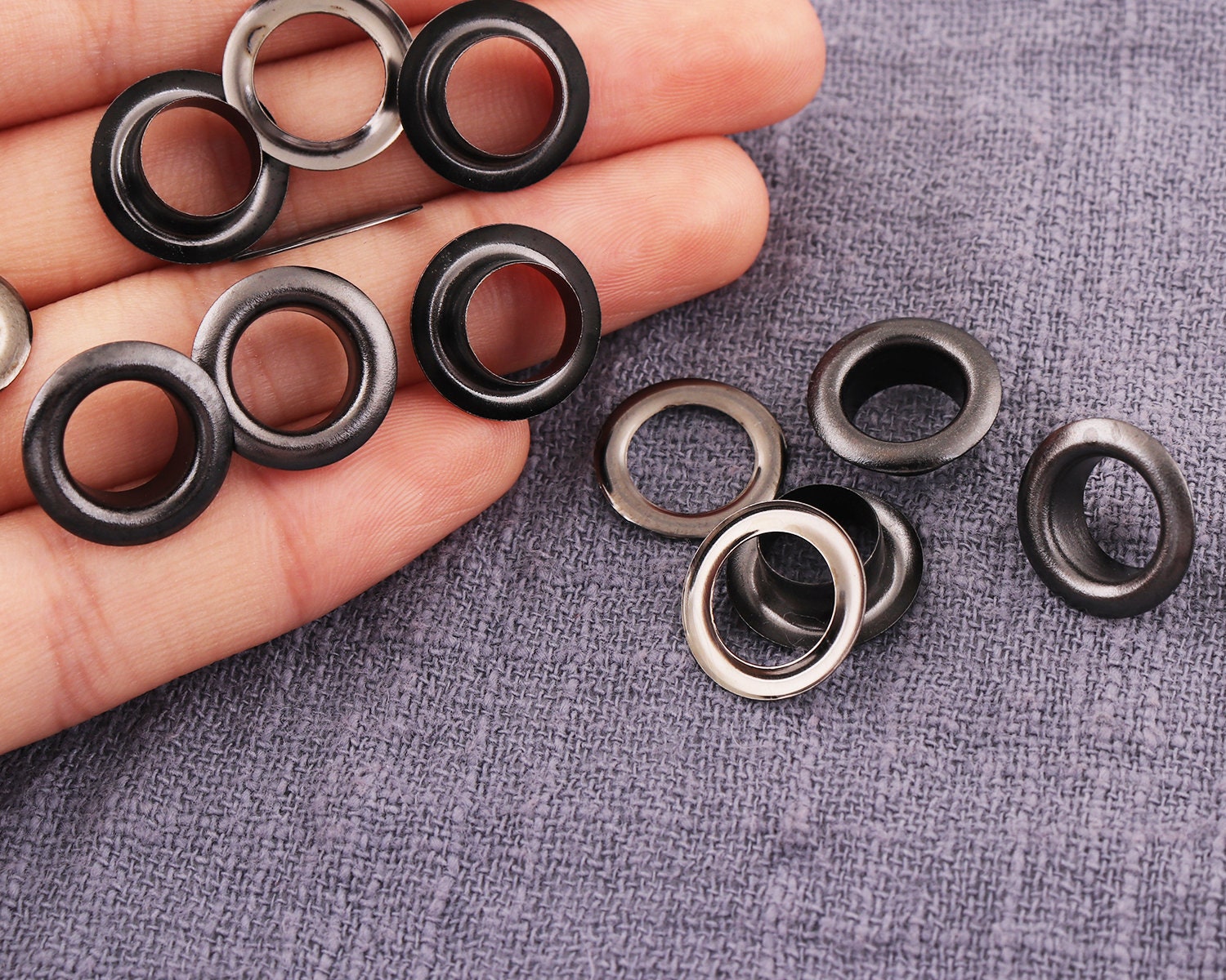 50set Black Eyelets Grommets With Washers 8mm Purse Eyelet Etsy UK