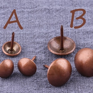 20pcs Copper round head Upholstery Decorative Nails/tacks,box thumb tacks,Push Pins,Sofa nail,door nails,furniture tacks - 10mm 16mm