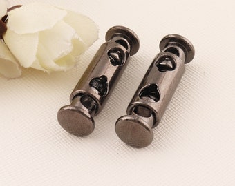 Cord lock, Spring cord lock, 6PCS Cord clasp,  Lock end toggles with metal spring, Double Barrel Toggle Cord Lock