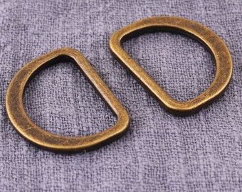 Lot De 12 Anneaux En D En Métal Bronze - Diamètre 0,98" (25mm) - Quincaillerie Bricolage Uxcell