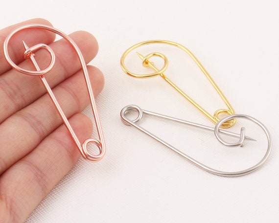 Silver Safety Pin Brooch,safety Pin,jumbo Safety Pins,charm Holder