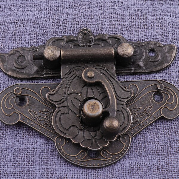 thumbnail image 2 of Vintage Chinese Jewelry Box Cabinet With Iron Hasp And Retro Lock - Unbranded 2 of 2