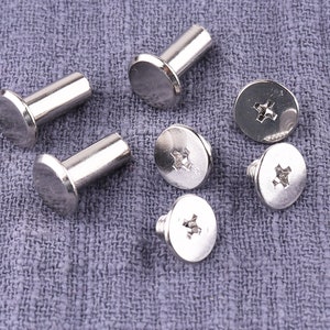 10mm Silver Head Buttons,  20set Rivet Studs Button , Rivets and Studs for Handbags, Belts, Carrying Bags, Shoes