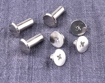 10mm Silver Head Buttons,  20set Rivet Studs Button , Rivets and Studs for Handbags, Belts, Carrying Bags, Shoes