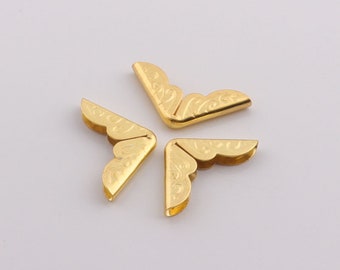 40PCS gold book protect corners ,small notebook corner, corner protector ,Classic Book binding ,photo frame corner -  3/4"（20mm）