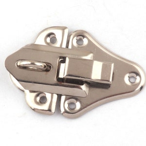 10set Silver color Latch,48mmx35mm Locks,Wooden Box Hollow Hasp ,Metal Hasp Lock Catch For Leather Suitcase Buckle Clasp
