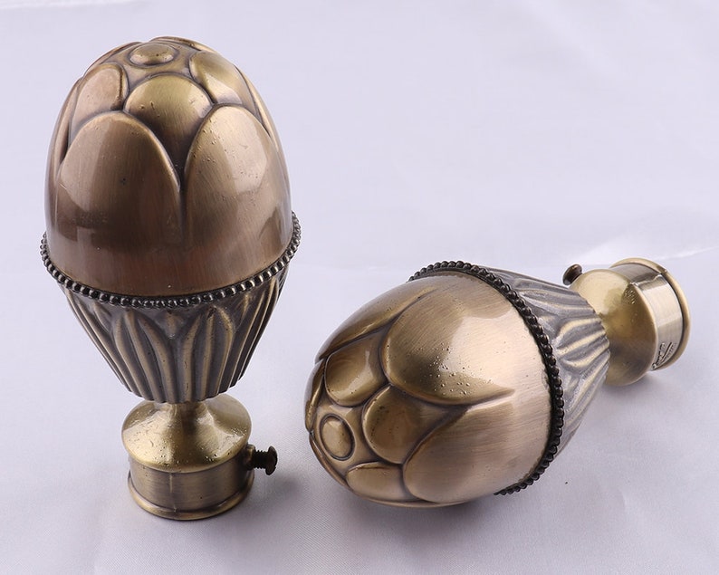 Home Furniture Diy 2pcs Twist Design Curtain Rod Pole End Cap