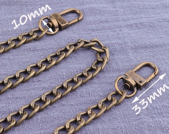 128cm Antique Bronze Purse Replacement Chains,Handbag chain,Chunky chain,Purse chain strap,Large Chain Links - 12mm-9mm
