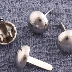 50pcs Silver Handbag Nailheads,Round Purse Feet,Round Dome studs,leather purse feet,bag cone feet - 1/2&quot;（12mm）