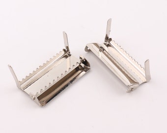 Silver Sew on Ratchet Slide Adjuster,Plated buckle slide with teeth,Suspender Slide Adjuster,Strap Adjuster,Suspender Clip-1-1/2"（38mm）