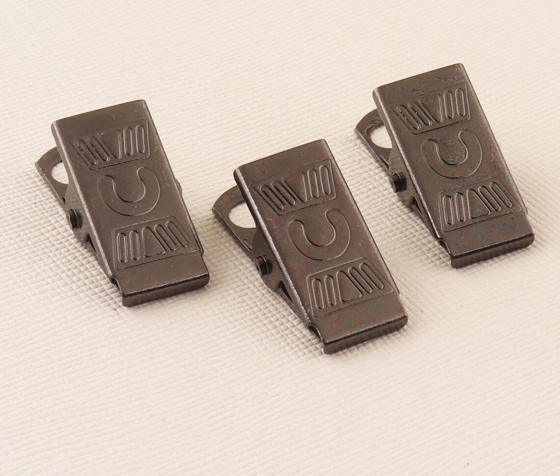 Black Metal ID Badge Clipsbadge Holdersid Holder Clips Name Etsy