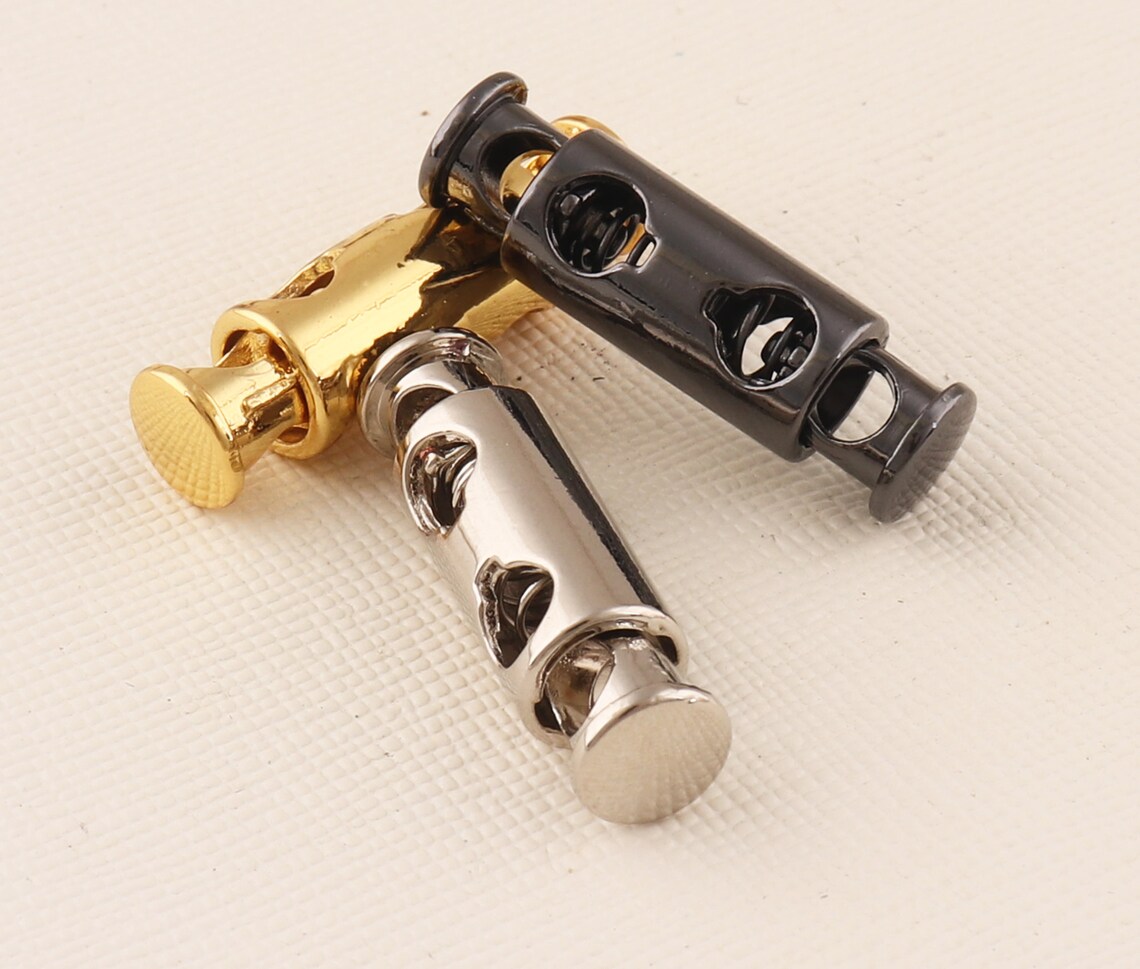 Gold/gunmetal/silver Spring Cord Lockmetal Cordcord End - Etsy