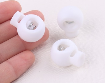 20pcs 23mm  Cord Stopper Round Plastic Stopper Clamp Lock Closures,White cord lock,Spring cord stop,Cord Lock