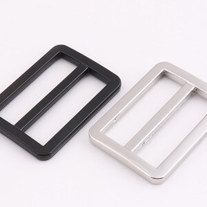 Silver / Black Flat Metal Slide Buckle，Bag Belt Adjuster Slider，Center Bar Slide,Strap adjuster ,Adjustable Slide Buckle - 1-1/4&quot;（32mm）