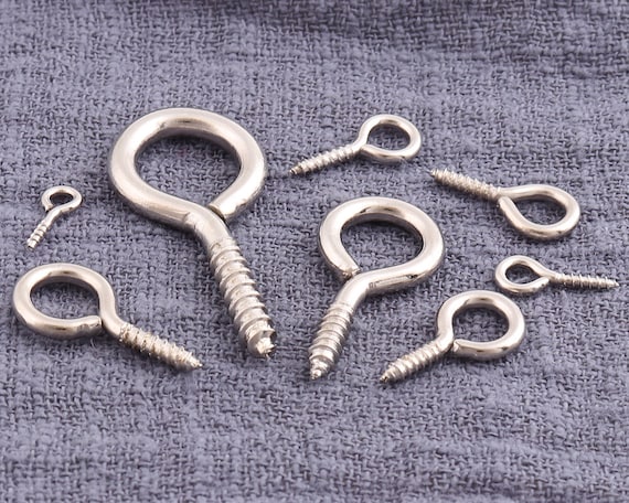 Eye Hooks Small 50pcs Stainless Steel Eye Pins Clasps Mini Eyepin