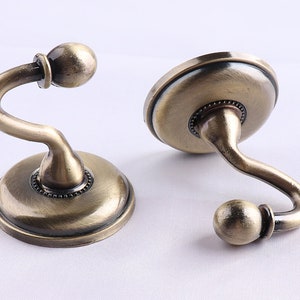 58mm Antique Curtain Tie Backs Hook,Wall Curtain Hook,Bronze Decorative Hook,Metal European Wall Hook, Versatile Hooks,Coat Hanger