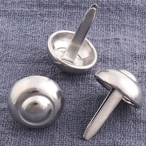 50pcs 18mm Silver Handbag Nailheads,Round Purse Feet,Round Dome studs,leather purse feet,bag cone feet