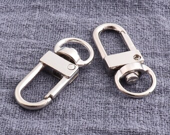 12pcs  9mm Silver Lobster Swivel Clasps ,handbag snap,swivel snap,Trigger Snap Hooks,swivel hook,Lobster Hook,purse hardware
