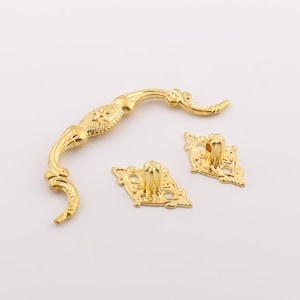 Gold drawer pull handle,metal cabinet handles,classic cabinet hardware,cabinet knobs,Craft cabinet pulls,dresser drawer pulls - 3-1/2“（90mm）