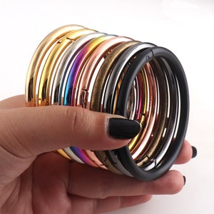 Großer Federring 62mm FARBWAHL Extra Großer Feder O Ring 2Stk Regenbogen Rund Push Gate O Ring Metall Verschluss für Leder und Stoffverschluss