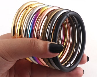 Grand anneau de ressort 62mm CHOISISSEZ LA COULEUR Extra Large Spring O Ring 2pcs Arc-en-ciel Round Push Gate O Anneau Fermoir en métal pour fermoir en cuir et tissu