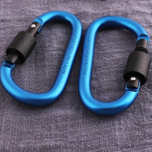77mmx62mm Blue Large Carabiner, 4pcs Aluminum Carabiners,carabiner clip,Carabiner Keychain