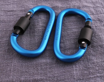 77mmx62mm Blue Large Carabiner, 4pcs Aluminum Carabiners,carabiner clip,Carabiner Keychain