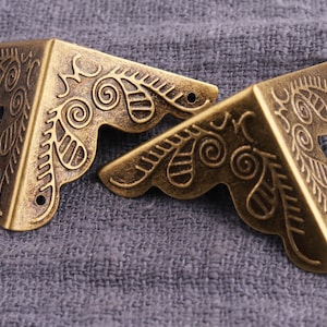 25mm  Box corner, Metal corner, Decorative corner, Bronze corner, 10pcs bracket corner, Corner clip, Corner protector