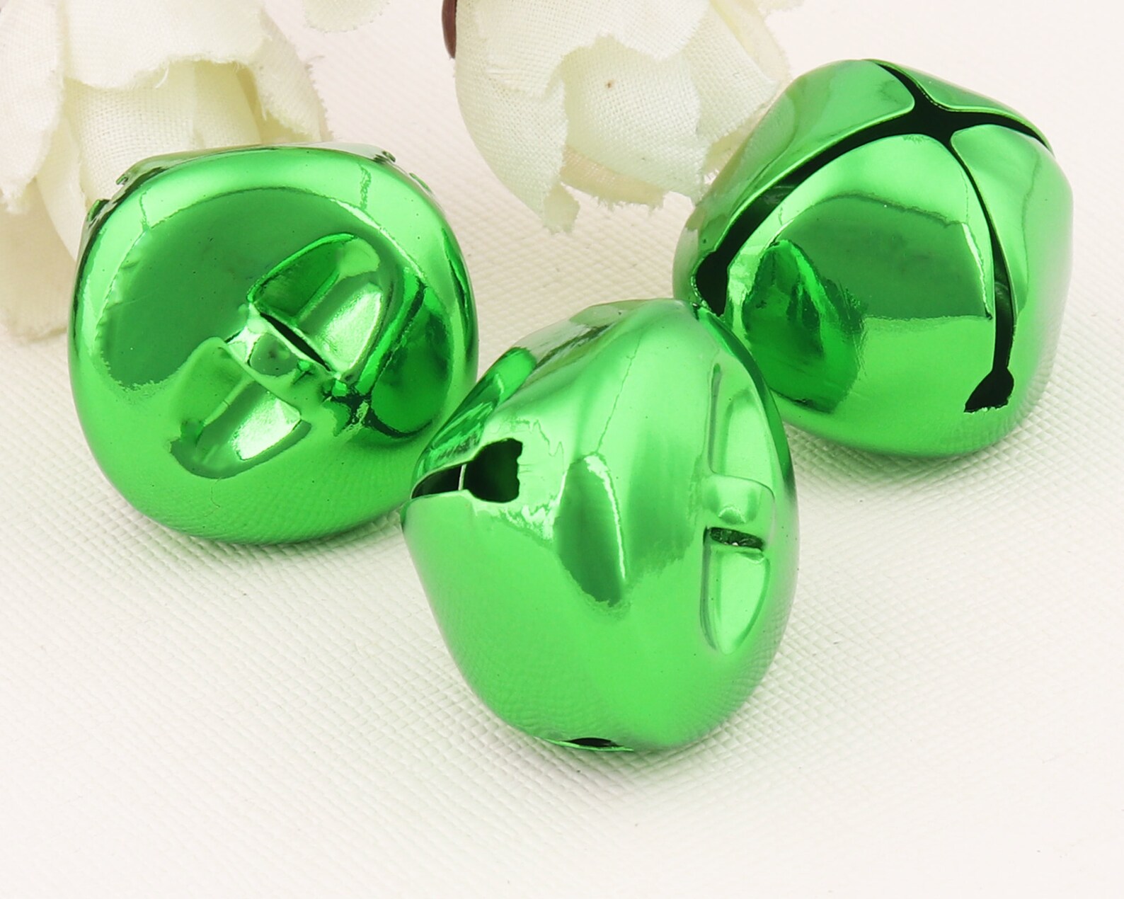 Green Jingle Bell Beadschristmas Bellsgold Jingle Bells Etsy