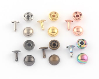 12mm(1/2'') Double Cap Rivet Studs for decoration,Clothes Sewing,Leather Craft,Silver/Gold/Rose Gold/Gunmetal/Antique Bronze/Rainbow-50sets