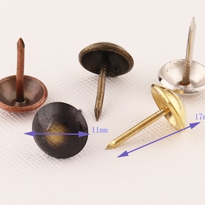 Red copper/Bronze/Silver/Gold/Black Decorative tacks, 30pcs Upholstery tacks, Push pins, Thumb tacks, 11mm Sofa tacks, Furniture tacks