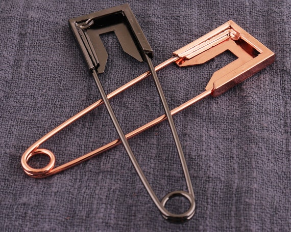 4pcs 80mm Black rose Gold Safety Pins Pear Shaped Pins Safety