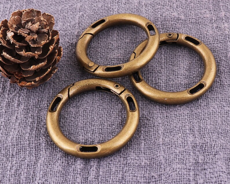 Split ring Purse strap rings 8pcs Round rings clasp ring Metal o ring 30mm Purse ring Bronze O rings Strap rings