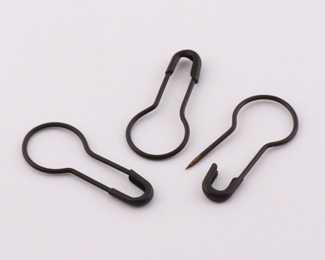 100pcs 22mm Black Plated Pear Shaped Safety Pin Bulb Safety Etsy