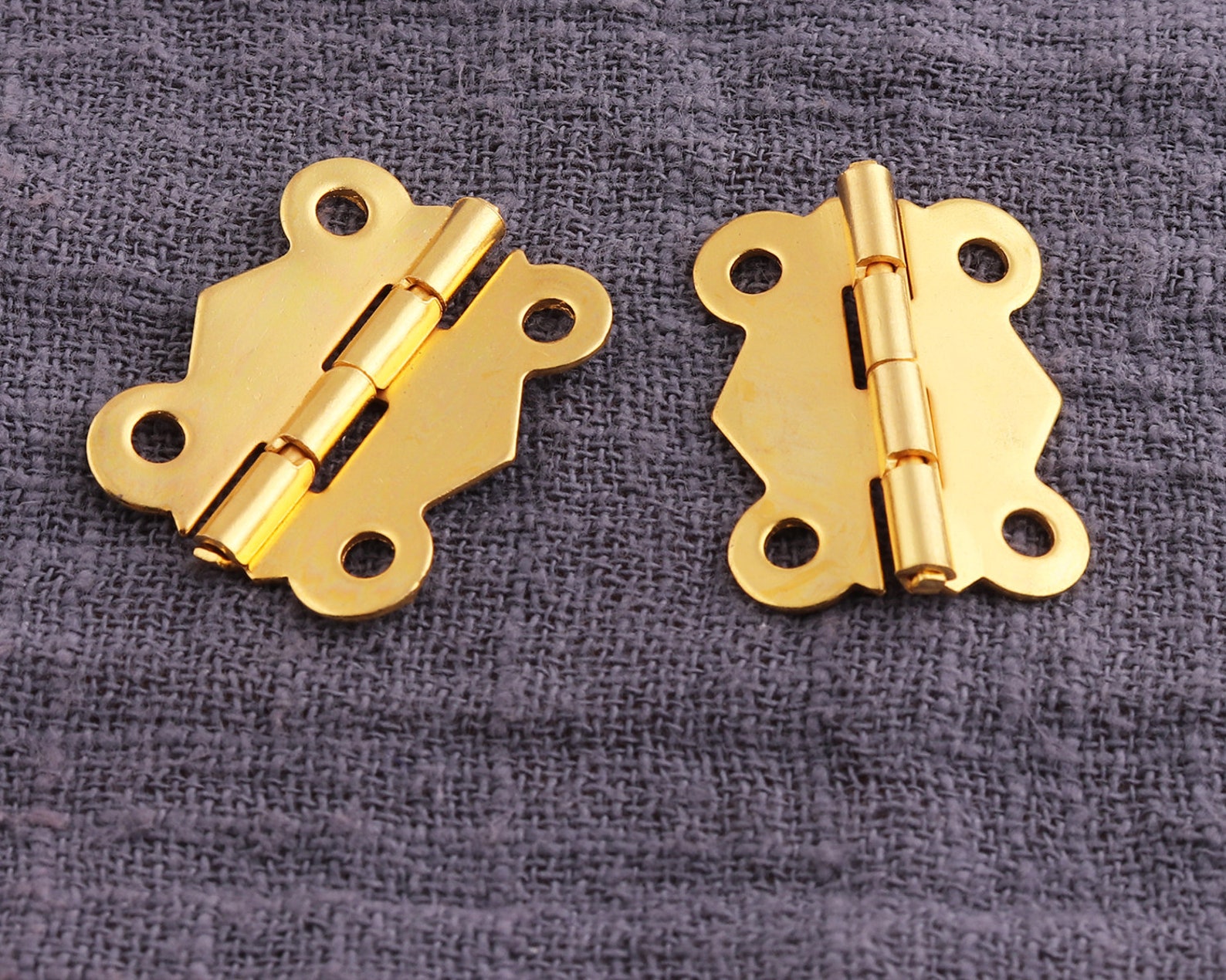 18pcs Gold color metal hinges Parliament hinges Jewelry box Etsy